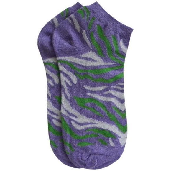 12 Pair Womens Wild Zebra Print Low Cut Fun Socks - Picture 2 of 7
